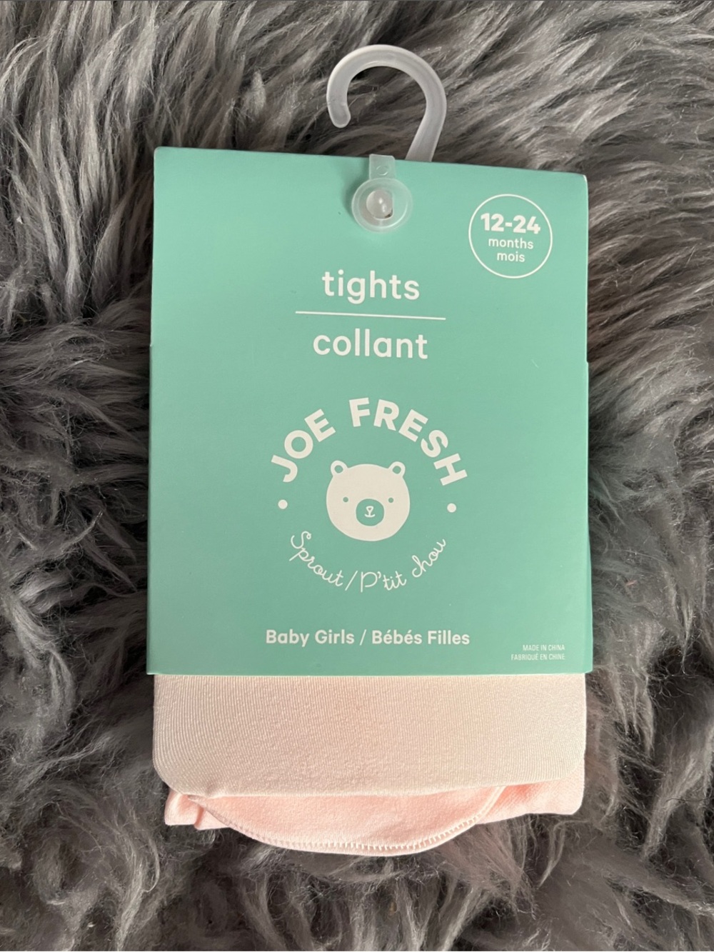 Joe Fresh Baby Girls Light Pink Tights - Solid Knit